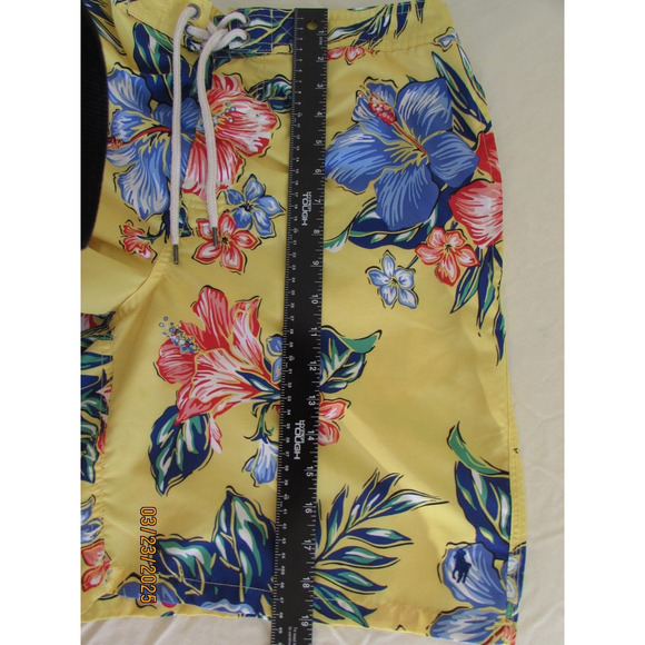 POLO RALPH LAUREN MEN'S SWIM SHORTS TRUNKS SIZE L HAWAIIAN FLORAL ALOHA PONY - Picture 7 of 8